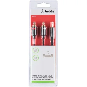 Кабель Belkin jack 3.5(M) > RCA(Mx2), 2м, чорний, F3Y116BT2M UA