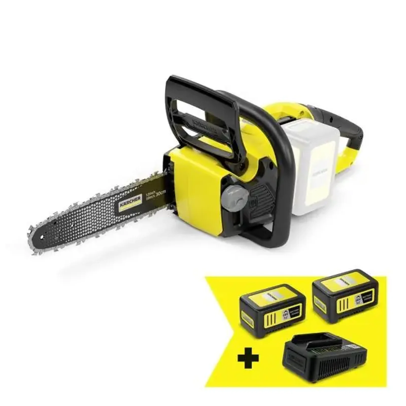 Пила ланцюгова акумуляторна Karcher CNS 18-30 Battery 18В акб 2х5А·год шина 30см швидкозарядне ЗП 3.2кг (9.611-915.0) UA