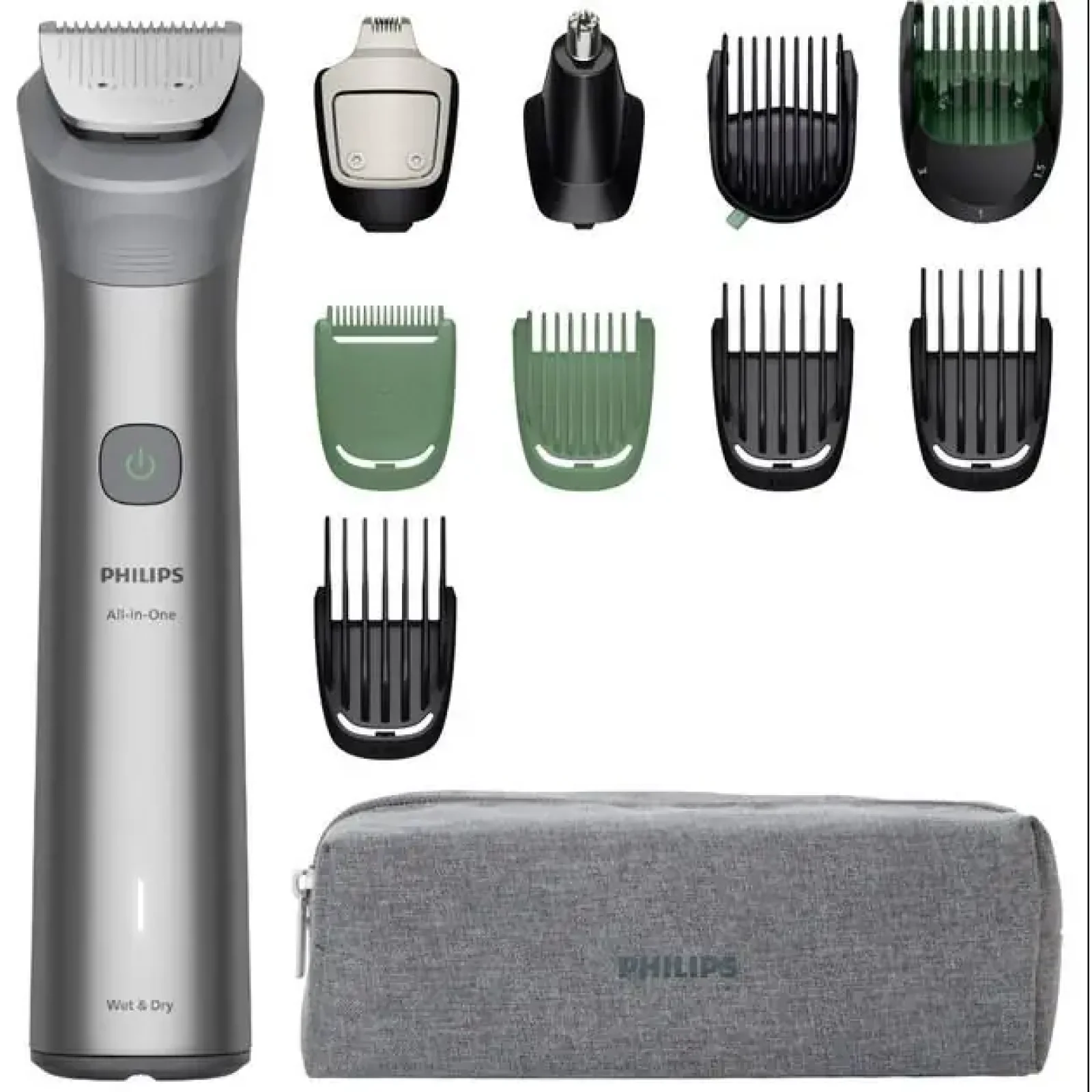 Тример Philips Series 5000, для обличчя, голови, тіла, акум., насадок-9, сталь, сірий (MG5931/15) UA