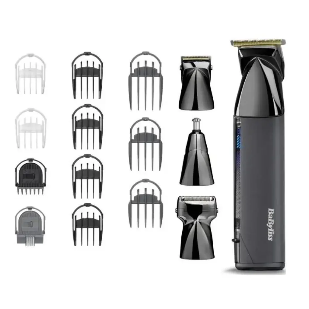 Набір для стрижки Babyliss Super-X Metal Black Edition, для голови, вусів, бороди,носа і тіла, акум., насадок-15, сумка для зберігання, підставка, сталь, чорний (MT991E) UA