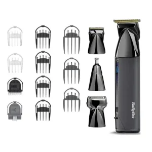 Набір для стрижки Babyliss Super-X Metal Black Edition, для голови, вусів, бороди,носа і тіла, акум., насадок-15, сумка для зберігання, підставка, сталь, чорний (MT991E) UA