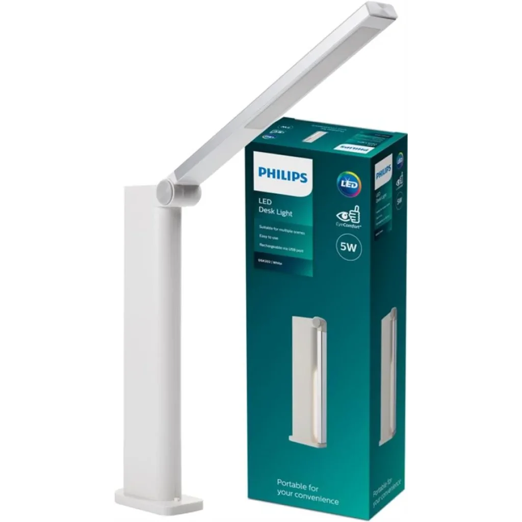 Лампа настільна з акумулятором Philips Amber 5Вт 4000K 1800мАг USB-A білий, 929003194507 UA