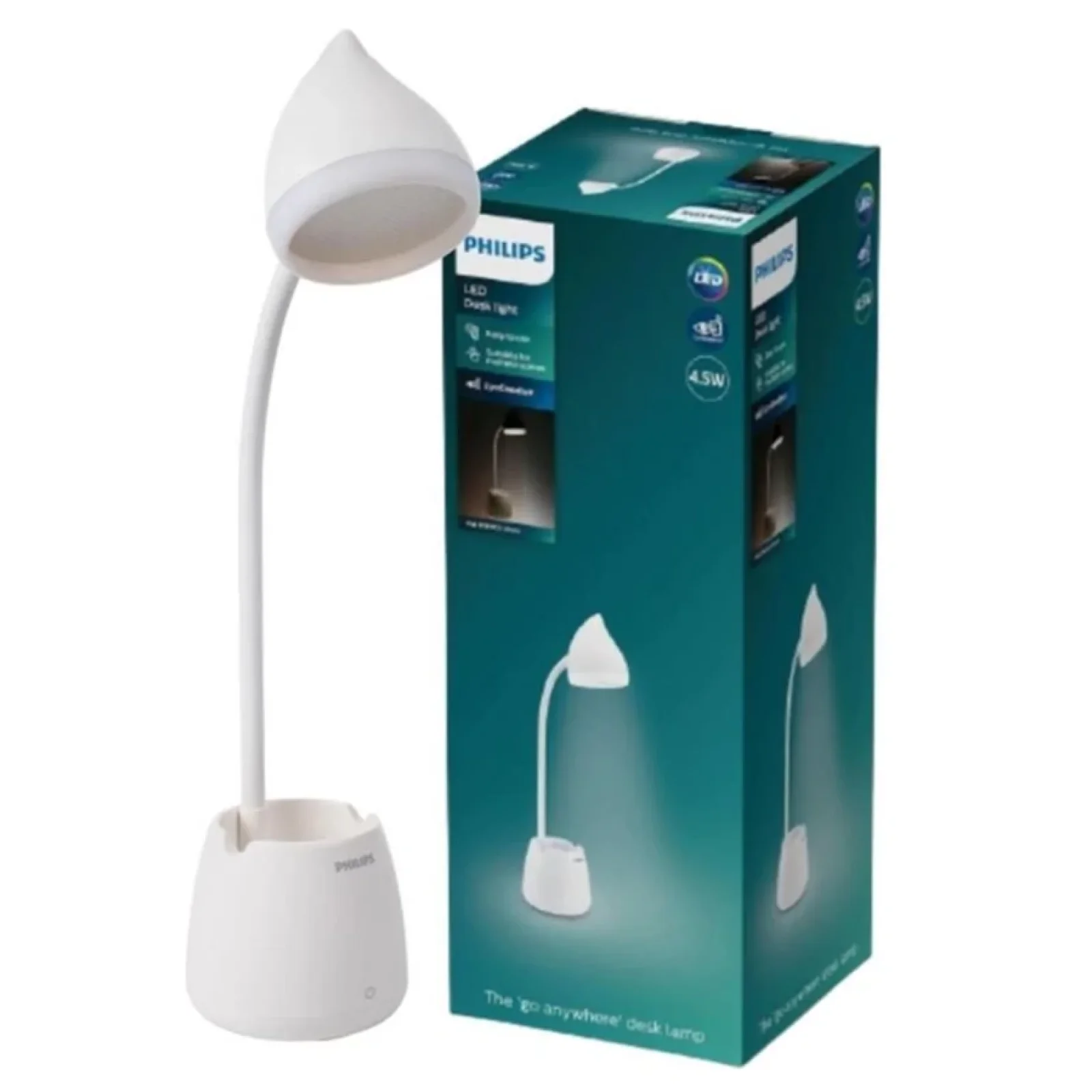 Лампа настільна з акумулятором Philips Hat 4.5Вт 3000/4000/5700K 1800мАг USB-A білий, 929003241007 UA