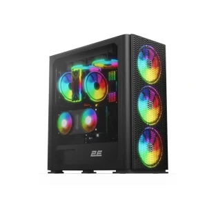 Корпус 2E Gaming Vertex GI01B, без БЖ, 2xUSB 3.0, 1xUSB Type-C, 3x140mm ARGB, 1x120mm ARGB, controller with remote, TG Side Panel, EATX, чорний, 2E-GI01B UA