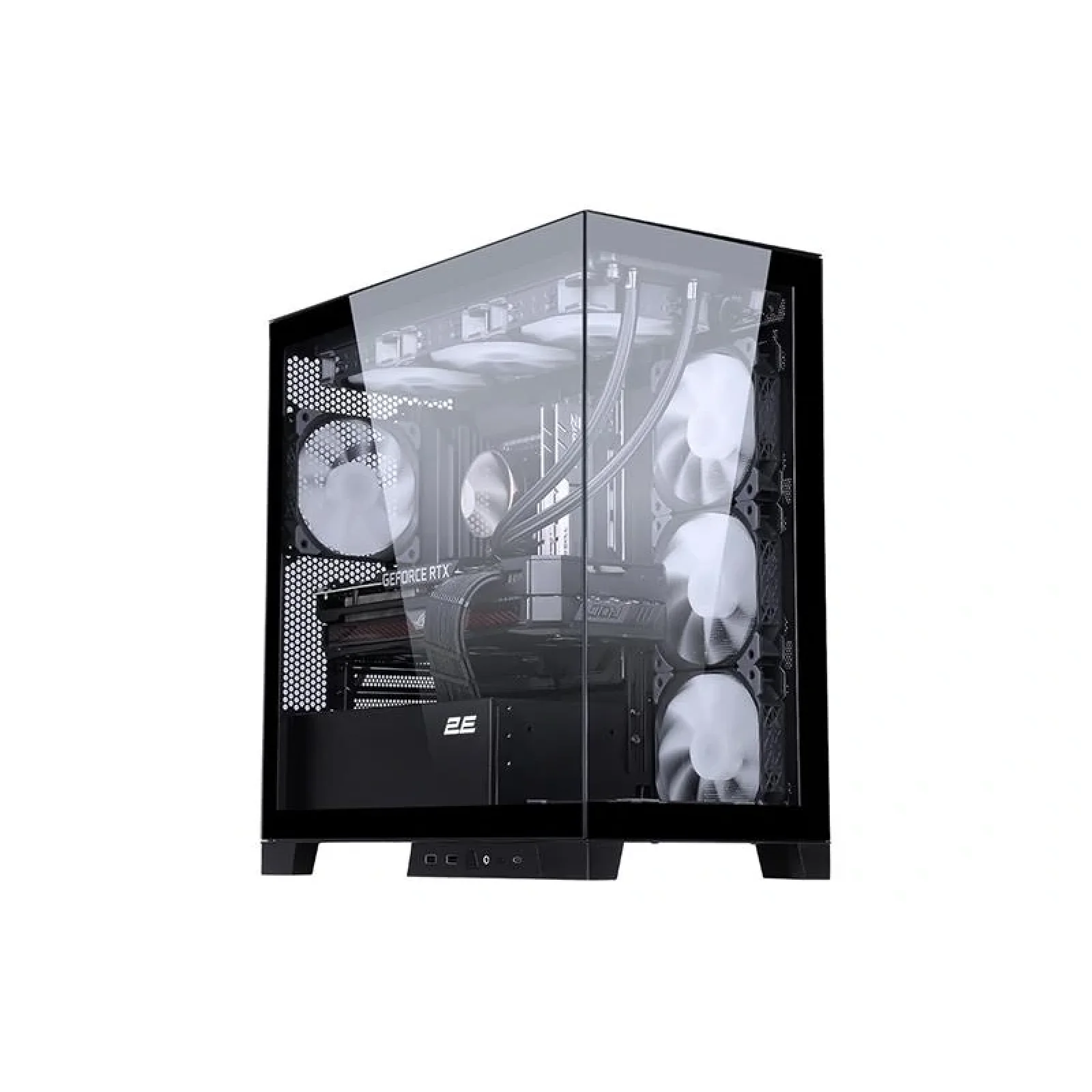 Корпус 2E Gaming Fantom GK701B, без БЖ, 2xUSB 3.0, 1xUSB Type-C, 4x120mm ARGB, controller with remote, TG Side/Front Panel, mATX, чорний, 2E-GK701B UA