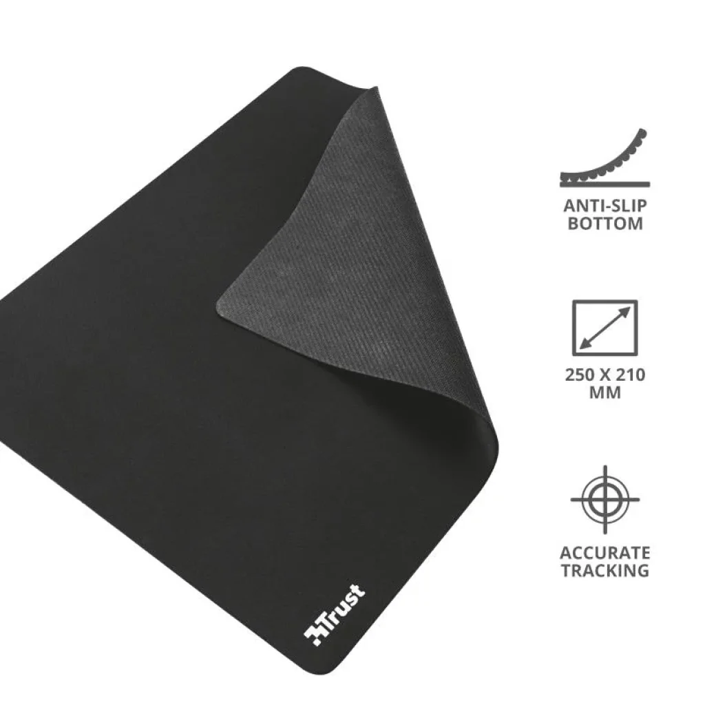Килимок для миші TRUST Mouse Pad M Black (250х210х3мм), 24193_TRUST UA