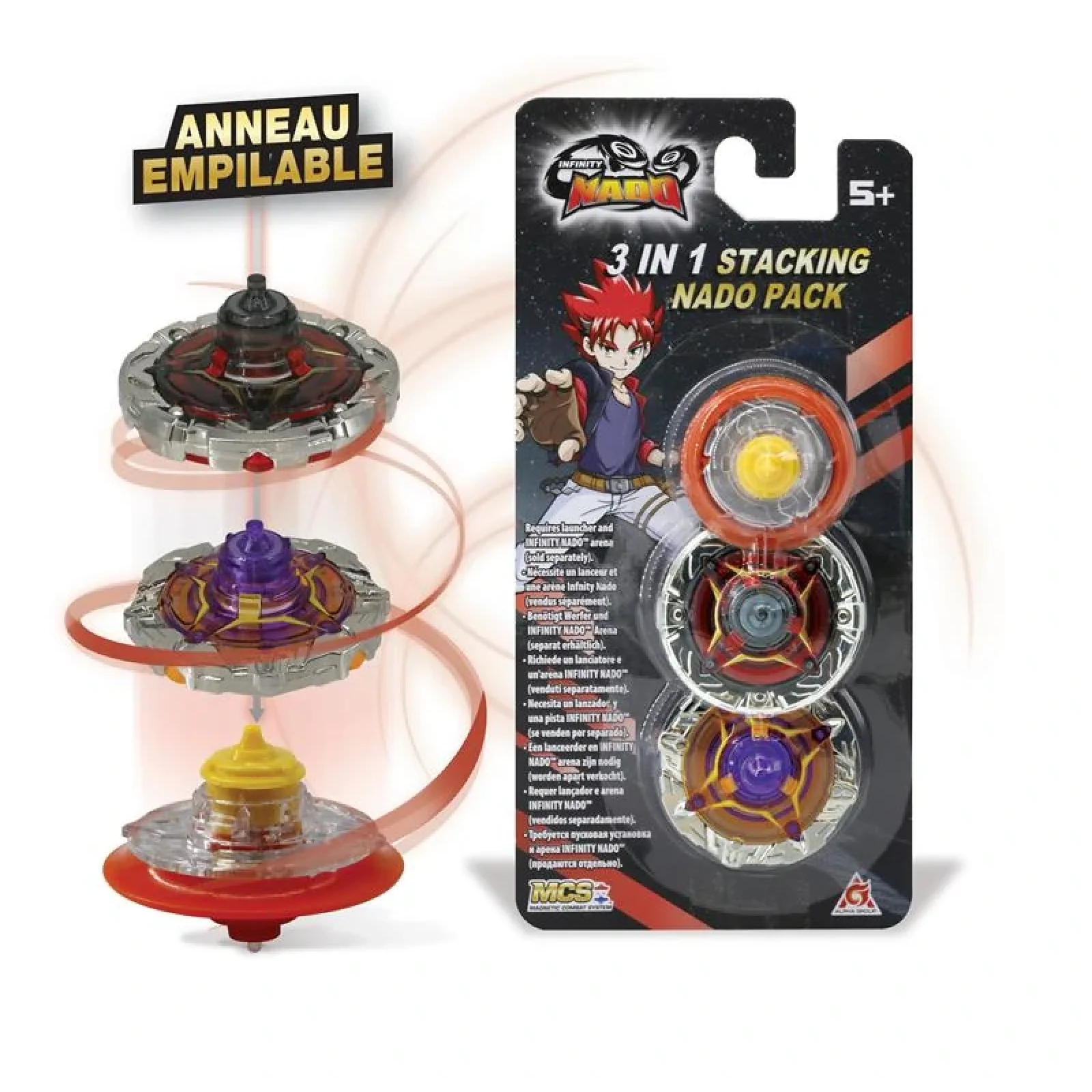 Набір Auldey Infinity Nado V Advanced Edition 3 в 1 Fiery Dragon Вогняний Дракон, два кільця та основа, EU634907H UA