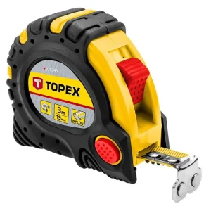 Рулетка TOPEX, 3мx19мм, з фіксатором змотування, магніт (27C343) UA