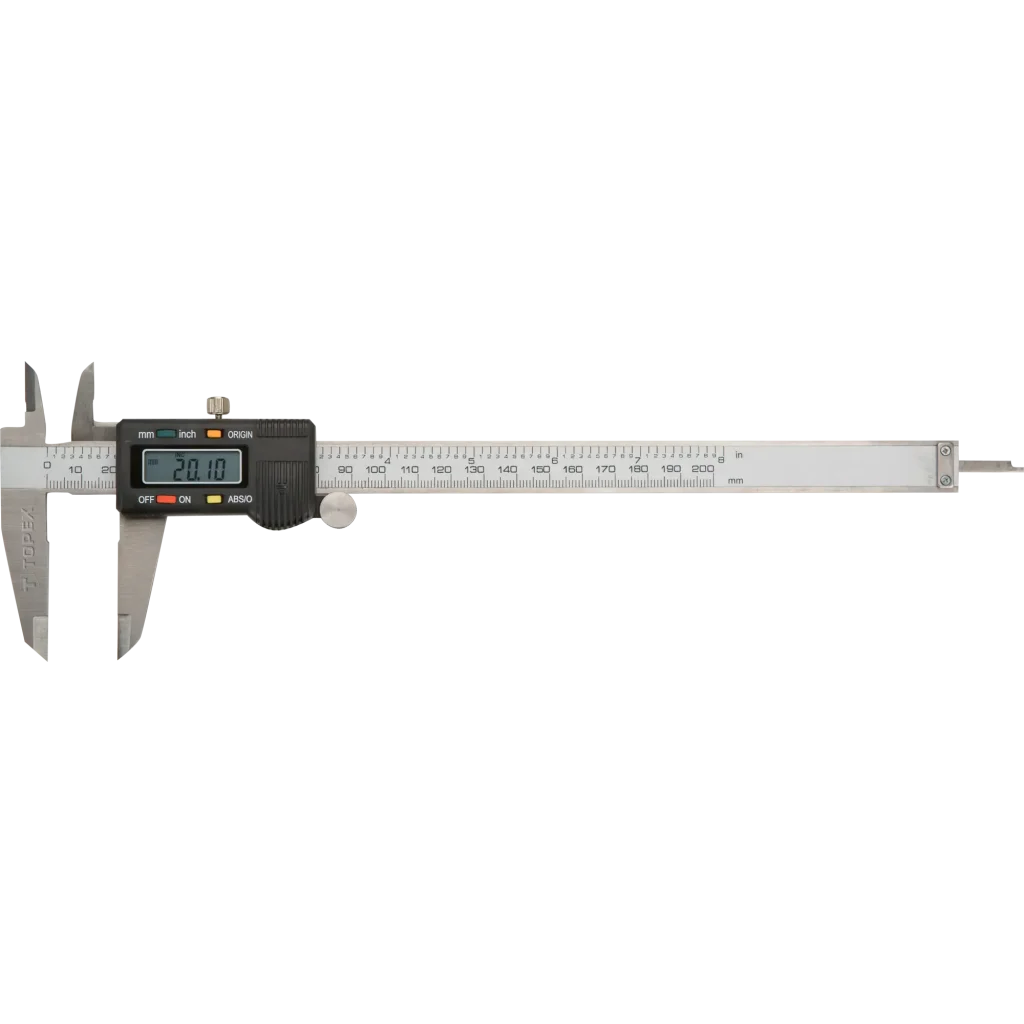 Штангенциркуль TOPEX цифровий, 200мм, сталь (31C625) UA