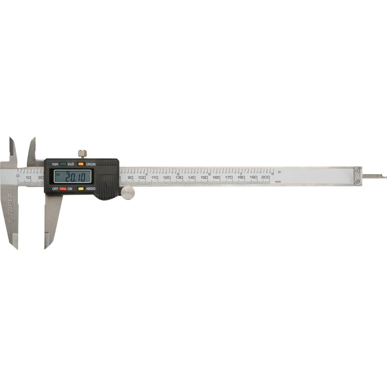 Штангенциркуль TOPEX цифровий, 200мм, сталь (31C625) UA