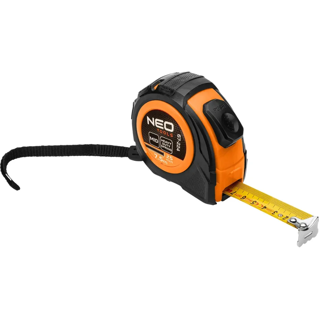 Рулетка Neo Tools, 7.5мx25мм, з фіксатором змотування (67-224) UA