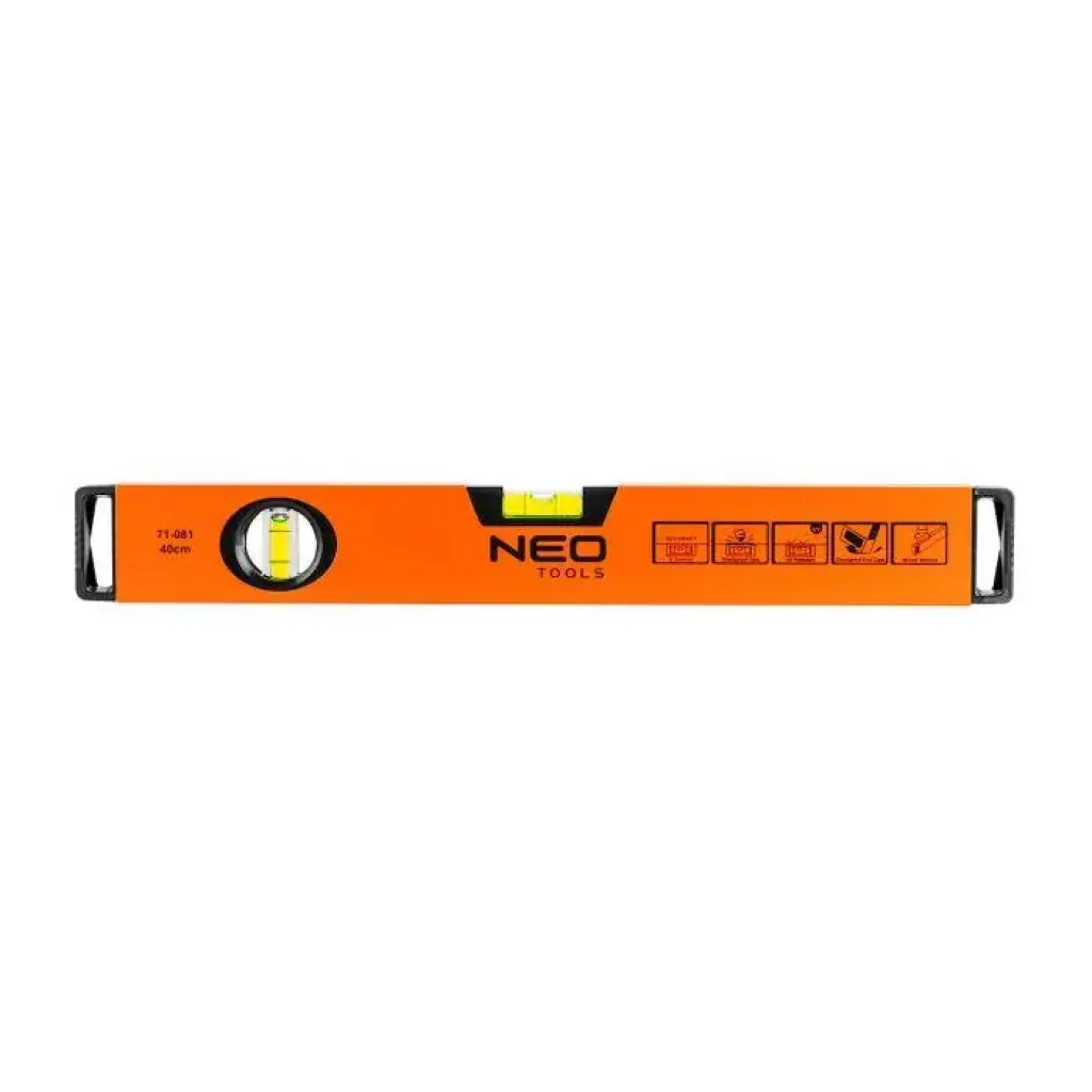Рівень Neo Tools, 40см, 2 капсули, алюмінієвий, фрезерований (71-081) UA