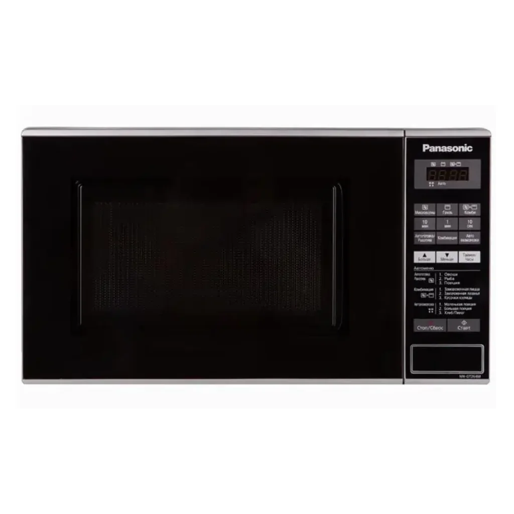 Мікрохвильова піч Panasonic , 20л, 800Вт, гриль, дисплей, нерж (NN-GT264MZUE) UA