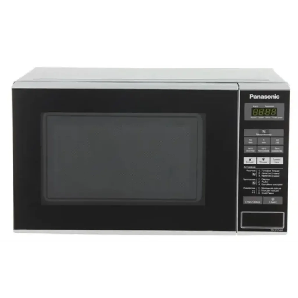 Мікрохвильова піч Panasonic, 20л, 800Вт, дисплей, відкр.кнопкою, нерж (NN-ST254MZUE) UA