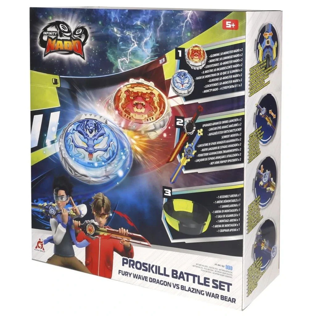Набір Infinity Nado VI Proskill Battle Set Лютий Дракон і Палаючий Бойовий Ведмідь (Fury Wave Dragon vs Blazing War Bear), EU654281 UA