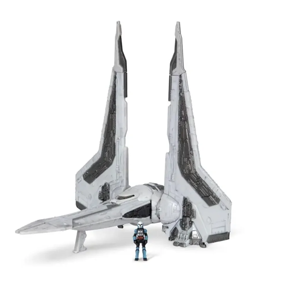 Ігрова колекційна фігурка Star Wars Medium Vehicle Транспорт та фігурка Kom'rk-Class Mandalorian Starfighter 12.5см (SWJ0019) UA