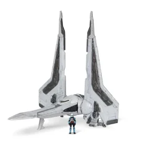 Ігрова колекційна фігурка Star Wars Medium Vehicle Транспорт та фігурка Kom'rk-Class Mandalorian Starfighter 12.5см (SWJ0019) UA