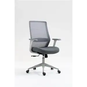 Крісло 2E OFFICE OC140, тканина, фіксовані підлокітники, сірий (2E-OC140-GRAY) UA