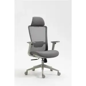 Крісло 2E OFFICE OC150, тканина, 4D-підлокітники, підголівник, сірий (2E-OC150-GREY) UA