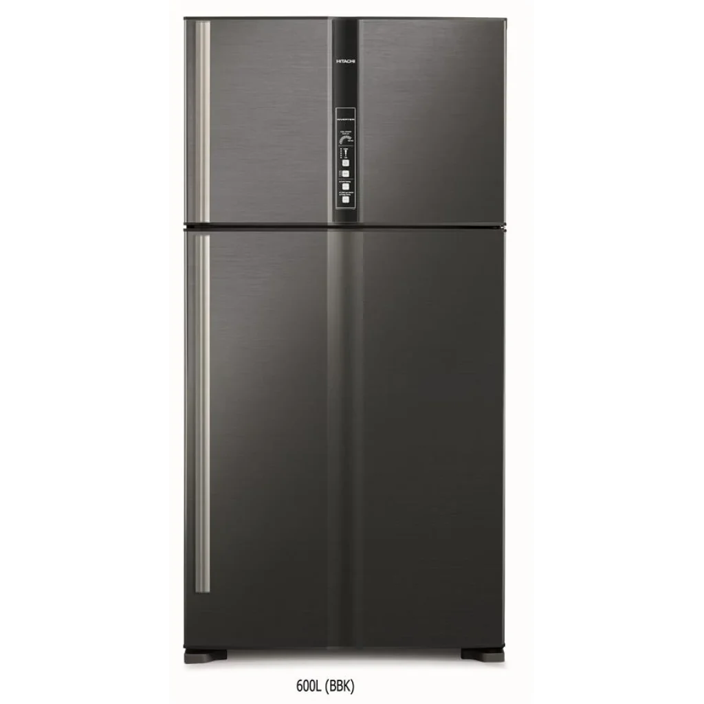 Холодильник с верхней мороз. HITACHI R-V910PUC1KBBK, 184х85х91см, 2 дв., Х- 514л, М- 186л, A++, NF, Инвертор, Черный UA