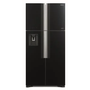 Холодильник с верхней мороз. HITACHI R-W660PUC7XGBK, 184х75х86см, 4 дв., Х- 396л, М- 144л, A+, NF, Инвертор,Лед, Черный (стекло) UA