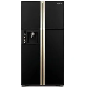 Холодильник с верхней мороз. HITACHI R-W720FPUC1XGBK, 184х75х91см, 4 дв., Х- 426л, М- 156л, A+, NF, Инвертор,Лед,Черный (стекло) UA