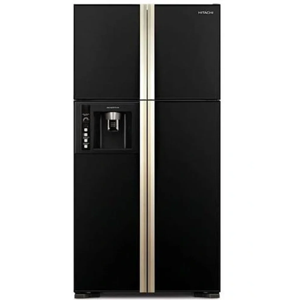 Холодильник с верхней мороз. HITACHI R-W720PUC1GBK, 184х75х91см, 4 дв., Х- 426л, М- 156л, A+, NF, Инвертор, Черный (стекло) UA
