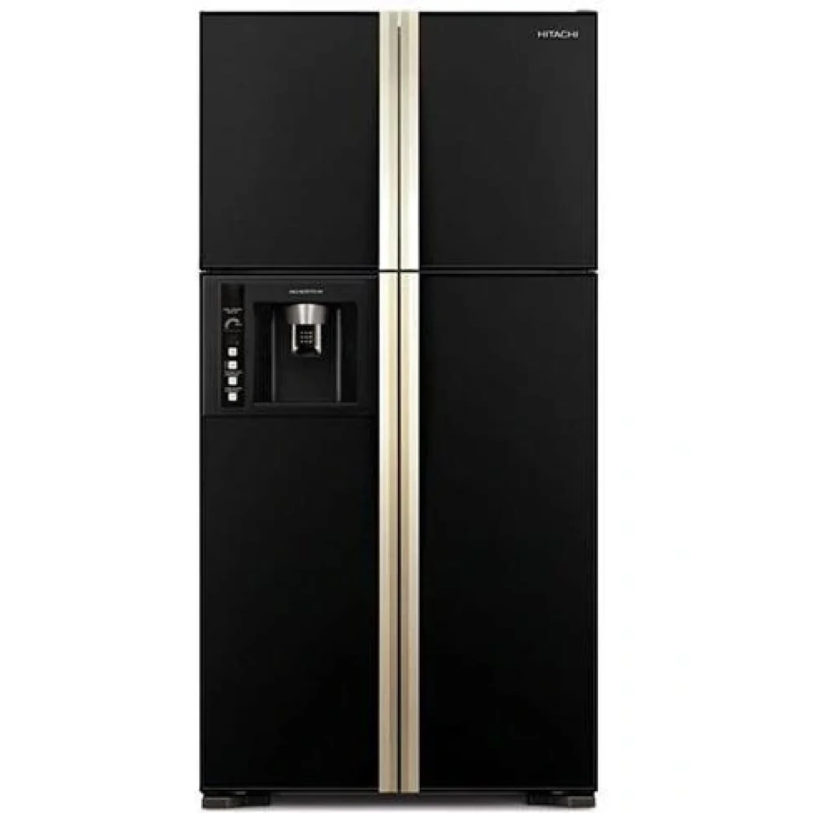 Холодильник з верхньою мороз. HITACHI R-W720PUC1GBK, 184х75х91см, 4 дв., Х- 426л, М- 156л, A+, NF, Інвертор, Чорний (скло) UA