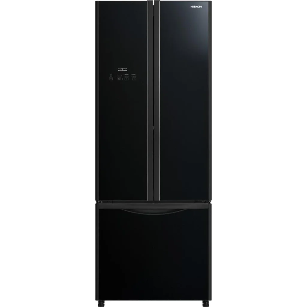 Холодильник с нижн. мороз. HITACHI R-WB600PUC9GBK, 180х76х68см, 3 дв., Х- 308л, М- 107л, A+, NF, Инвертор, Черный (стекло) UA