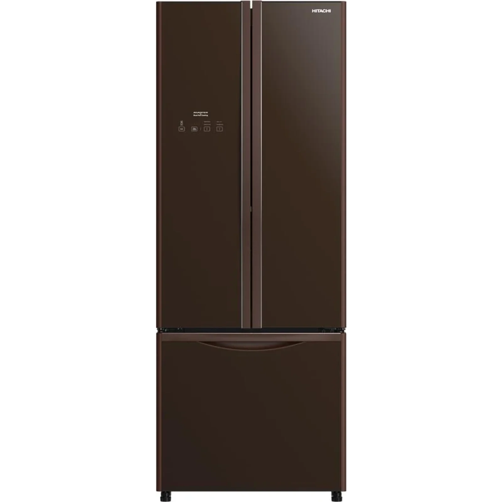 Холодильник з нижн. мороз. HITACHI R-WB600PUC9GBW, 180х76х68см, 3 дв., Х- 308л, М- 107л, A+, NF, Інвертор, Коричневий (скло) UA
