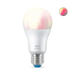 Лампа розумна WiZ, E27, 8W, 60W, 806Lm, A60, 2200-6500K, RGB, Wi-Fi, 929002383602 UA