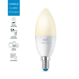 Лампа розумна WiZ, E14, 4.9W, 40W 470Lm, C37, 2700K, Wi-Fi, 929002448502 UA