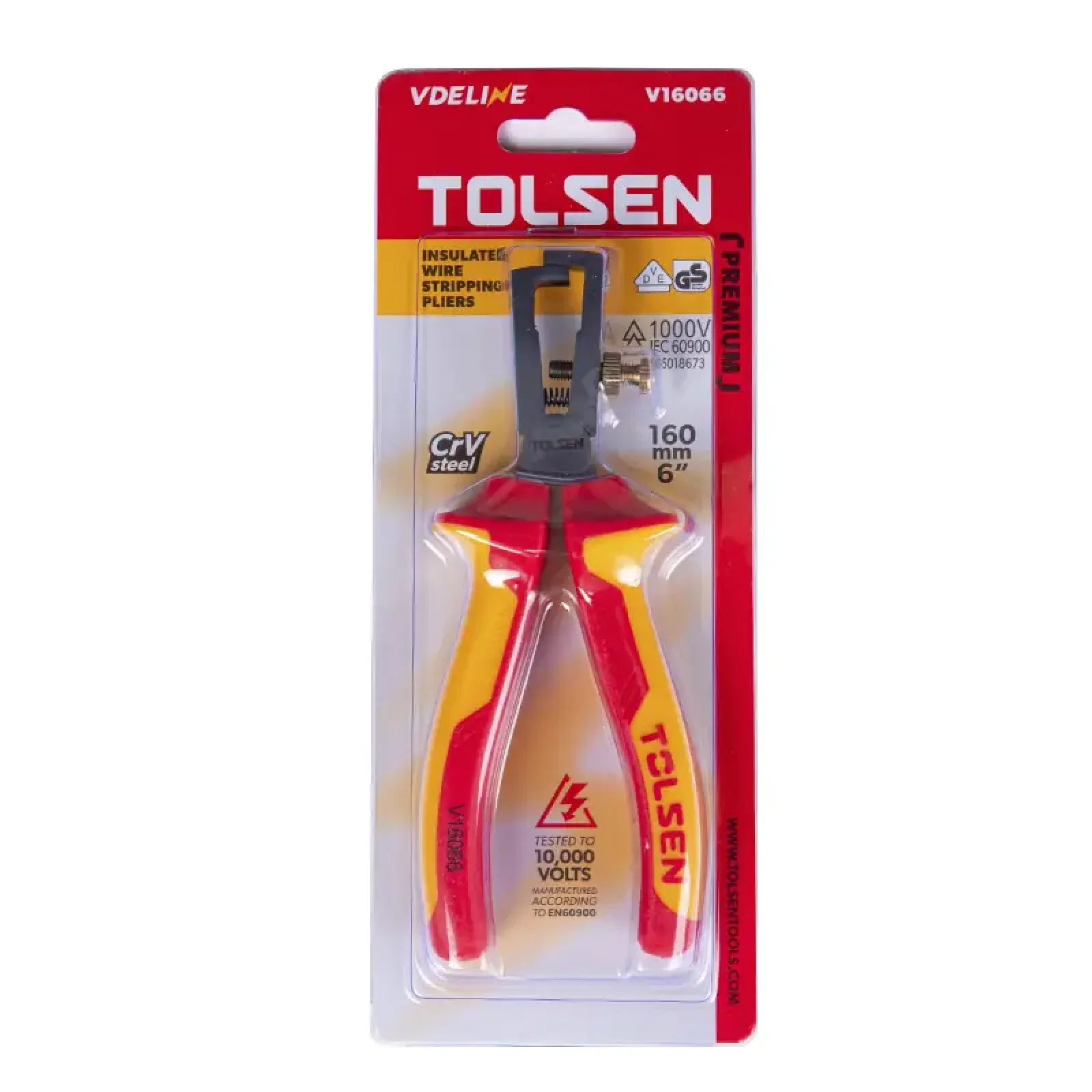 Знімач ізоляції Tolsen Premium, діелектричнй, 1-3.2мм2 18-8 AWG, 160мм (V16066) UA