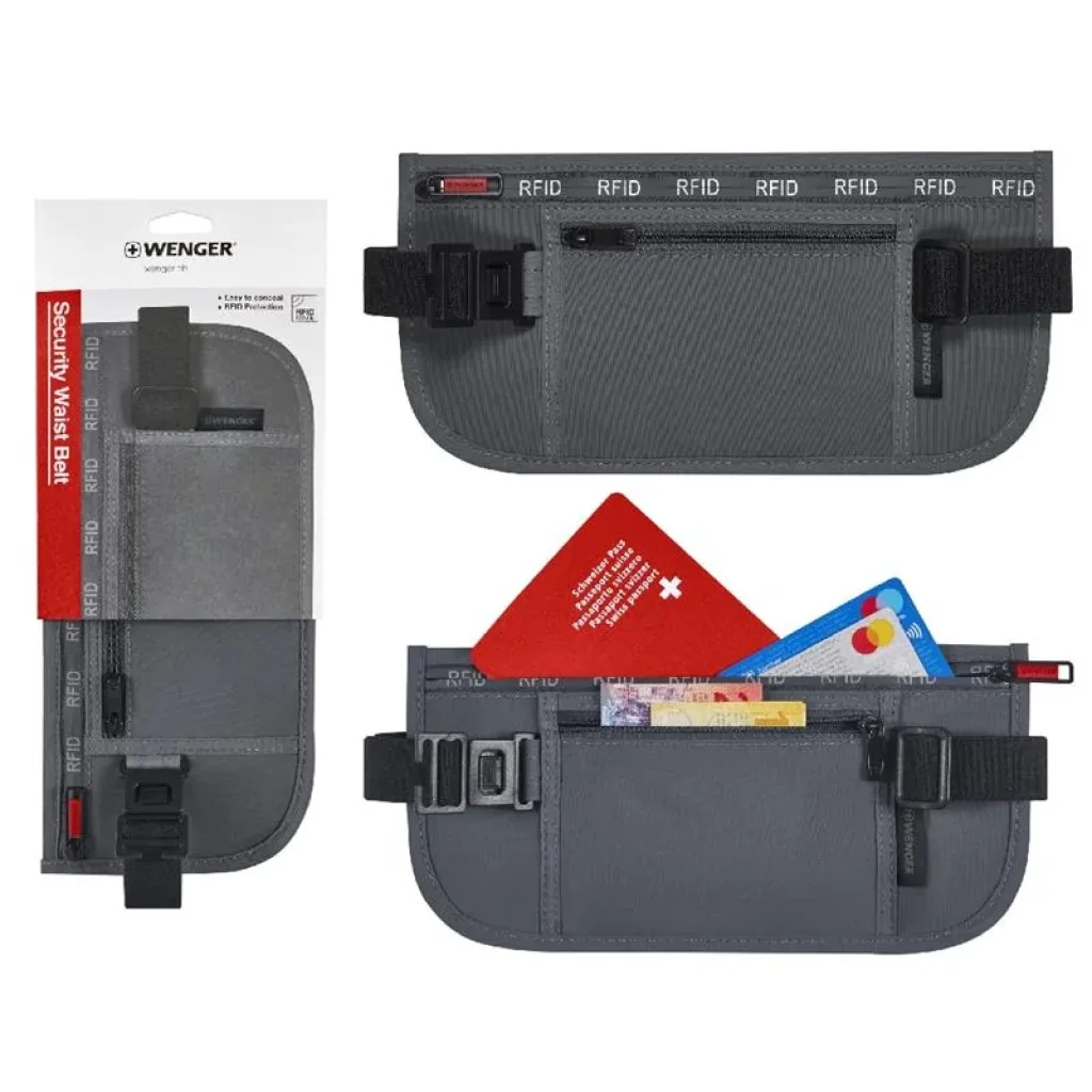 Сумка на пояс, Wenger waist belt with RFID pocket, сіра, 611879 UA