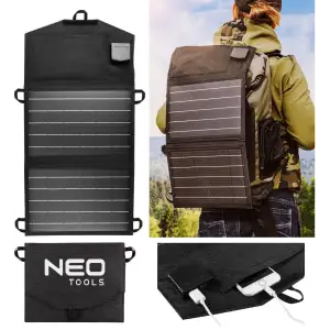 Портативний зарядний пристрій сонячна панель Neo Tools, 15Вт, 2xUSB, 15х285х580мм, IP64, 0.55кг (90-140) UA