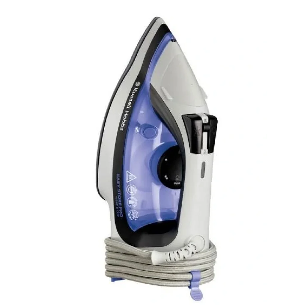 Праска Russell Hobbs Easy Store Pro, 2400Вт, 320мл, паровий удар -180гр, постійна пара - 45гр, зберігання шнура, керам. підошва, біло-синій, 26730-56 UA