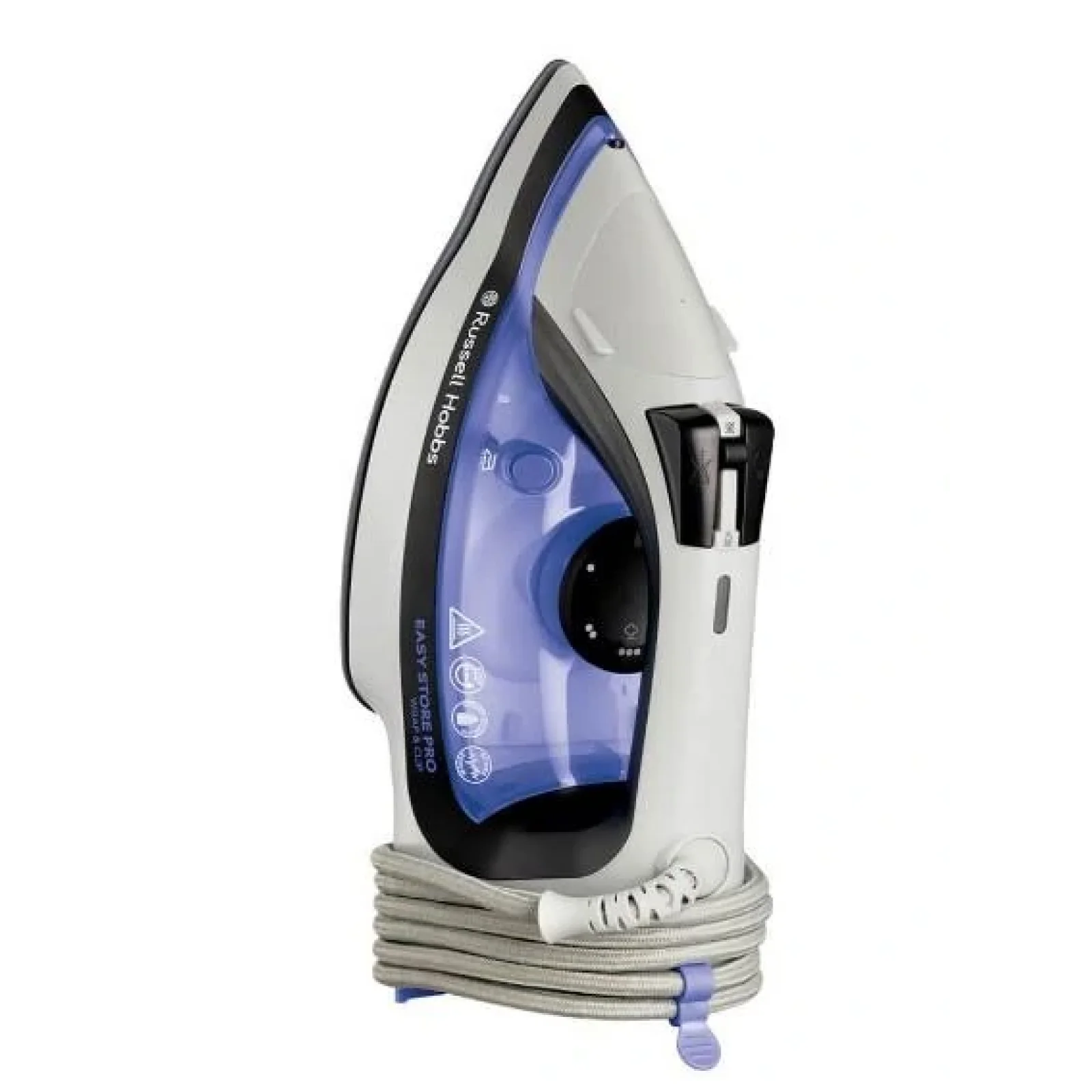 Праска Russell Hobbs Easy Store Pro, 2400Вт, 320мл, паровий удар -180гр, постійна пара - 45гр, зберігання шнура, керам. підошва, біло-синій, 26730-56 UA