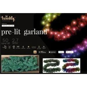 Smart LED предвстановлена Гірлянда Twinkly Strings RGBW 50 на штучній ялинковій 2,7м гілці UA