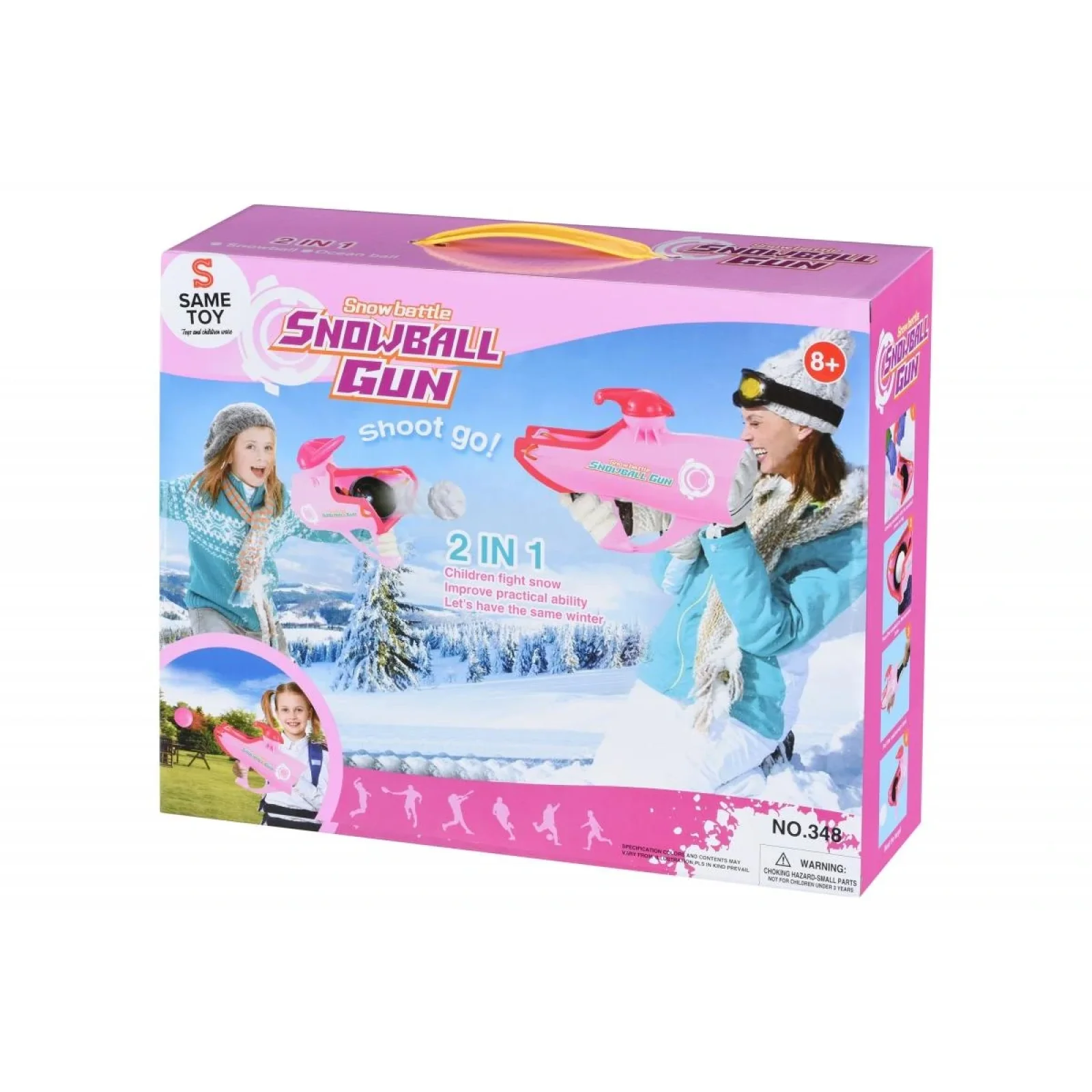 Іграшкова зброя Same Toy 2в1 Бластер м'ячик/сніг 30,5см, рожевий, 348Ut UA