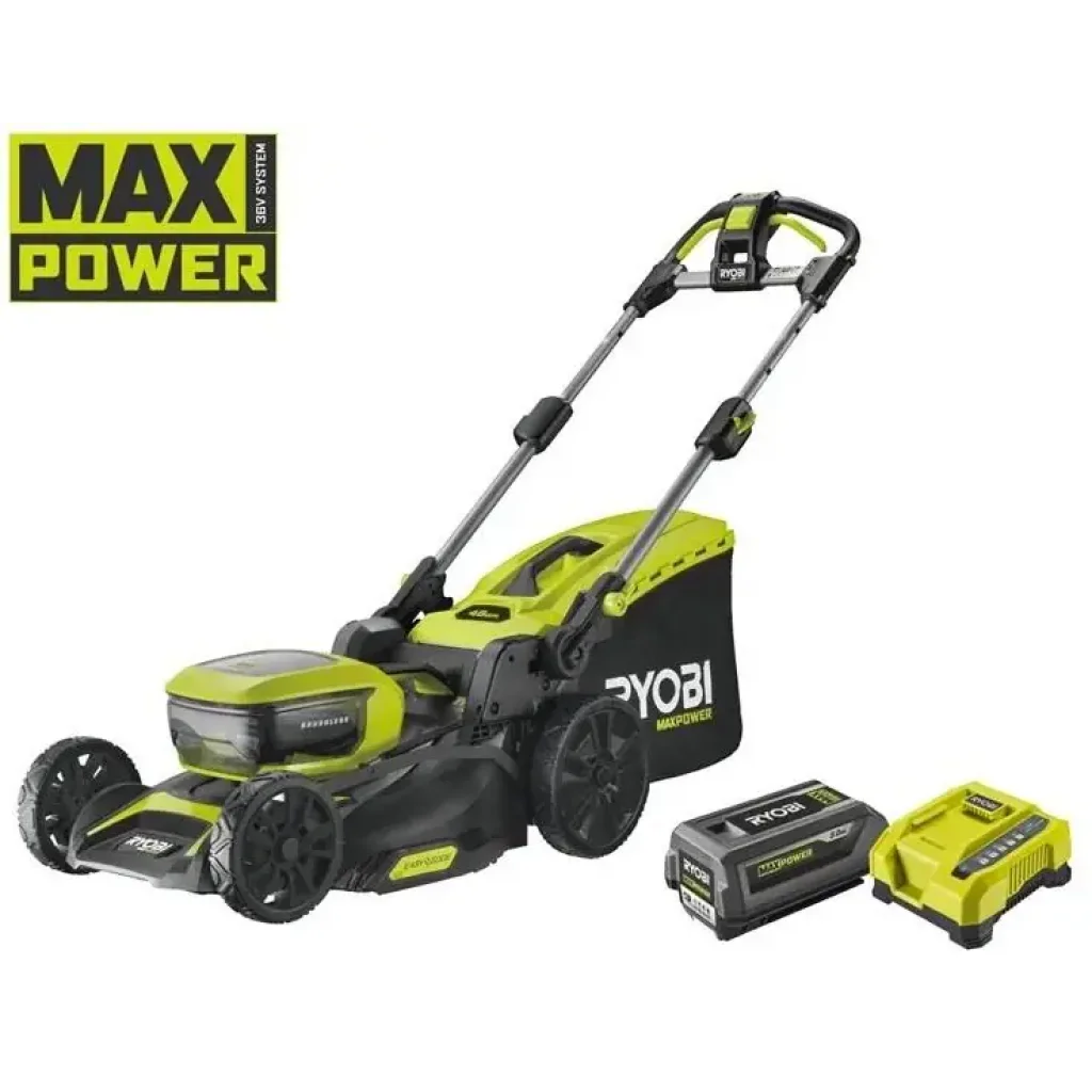 Газонокосарка акумуляторна Ryobi Max Power RY36LMX46A-150 36В акб 1х5А·год 46см 55л 25-75мм 22.5кг (5133004914) UA