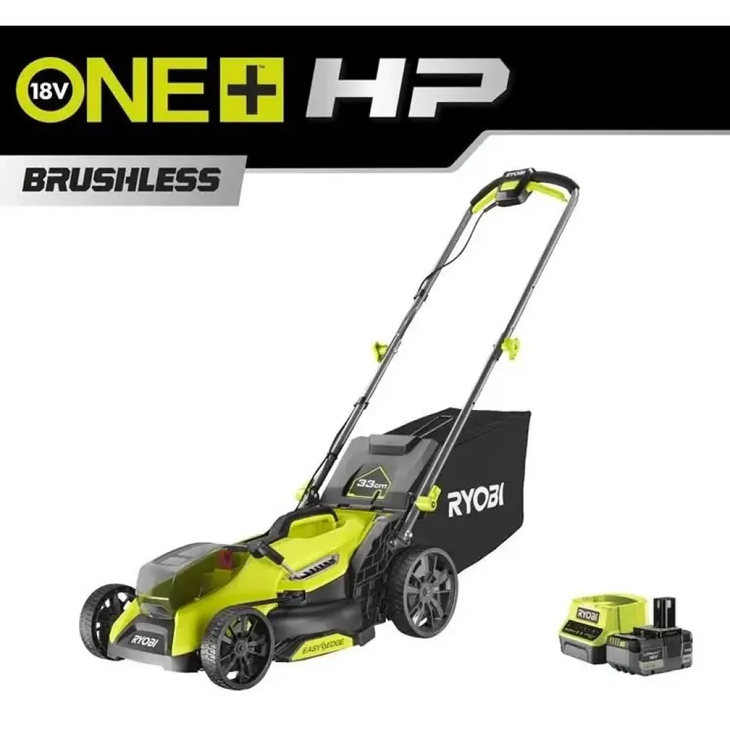 Газонокосарка акумуляторна Ryobi ONE+ HP RY18LMX33A-150 18В акб 1х5А·год 33см 30л 25-90мм 9.3кг (5133006287) UA