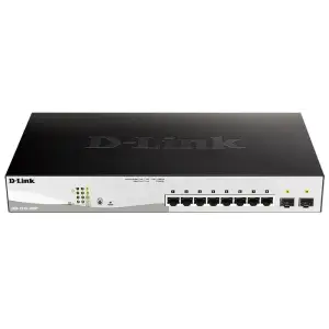 Комутатор D-Link DGS-1210-10MP 8xGE PoE, 2xSFP, 130Вт UA
