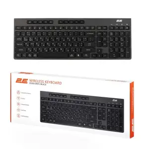 Клавіатура мембранна 2E KS280 120key, WL/BT, EN/UK/RU, silent, чорно-сіра (2E-KS280WBGR_AK) UA