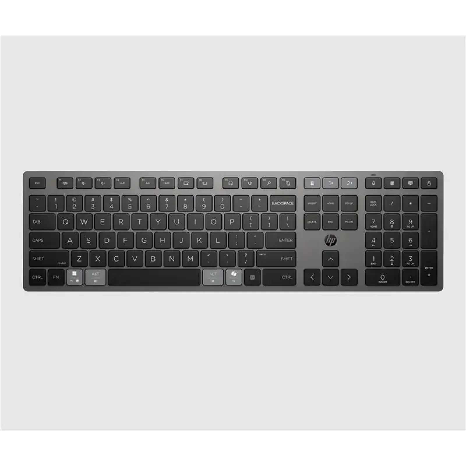Клавіатура мембранна HP 720 Multi-Device Rechargeable, 109key, WL/BT, EN/UK, чорний (9T5B1AA) UA