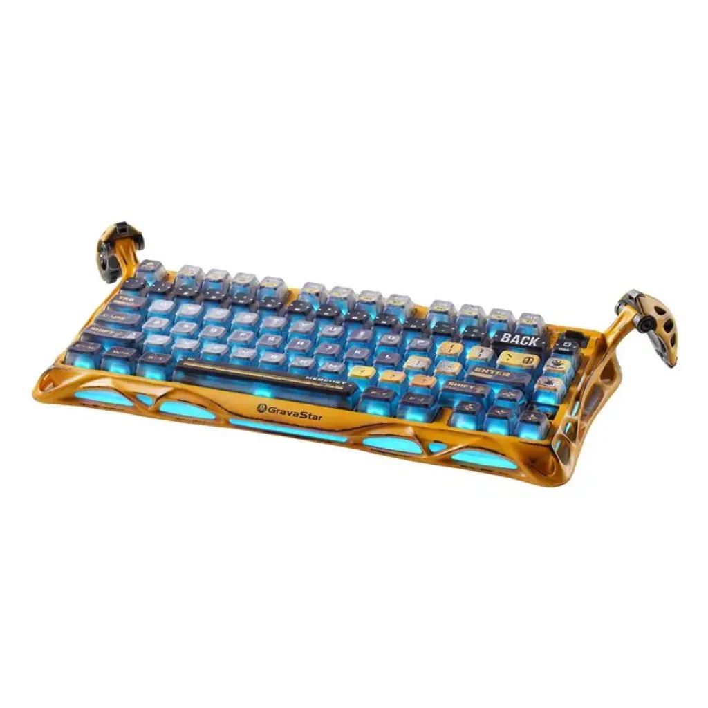 Клавіатура механічна GravaStar Mercury K1 Pro 80keys, GravaStar x Kailh Speedy Mint, BT/WL/USB, жовтий (GSK1PRO_YLW) UA