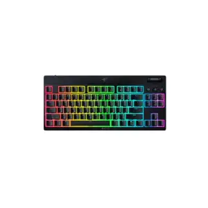 Клавіатура механічна Razer BlackWidow V4 Low-profile TKL HyperSpeed, 87key, Yellow Switch, USB-A/WL/BT, EN, RGB, чорний (RZ03-05450100-R3M1) UA