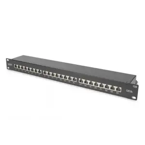 Патч-панель DIGITUS CАТ 6А STP, 19", 1U, 24 порти, зібрана, чорна (DN-91624S-EA-B) UA