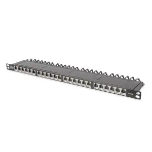 Патч-панель DIGITUS CАТ 6А STP, 19", 0,5U, 24 порти, зібрана, чорна (DN-91624S-SL-EA) UA