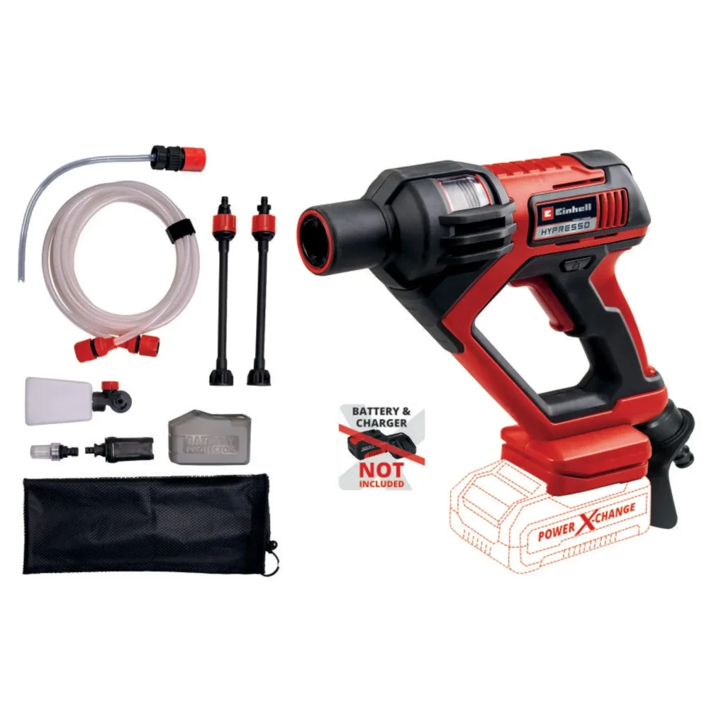 Мийка акумуляторна Einhell HYPRESSO 18/24-1 Li - Solo, PXC, 18В, до 24 бар, 240 л/хв, самовсмоктування, 2.1 кг (без АКБ і ЗП) (4140135) UA