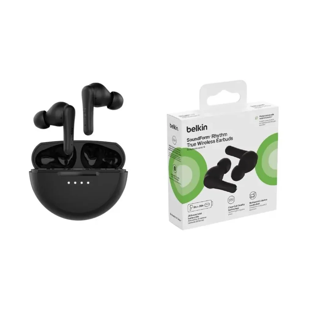 Навушники TWS Belkin Soundform Rhythm True Wireless, чорний (AUC012BTBK) UA